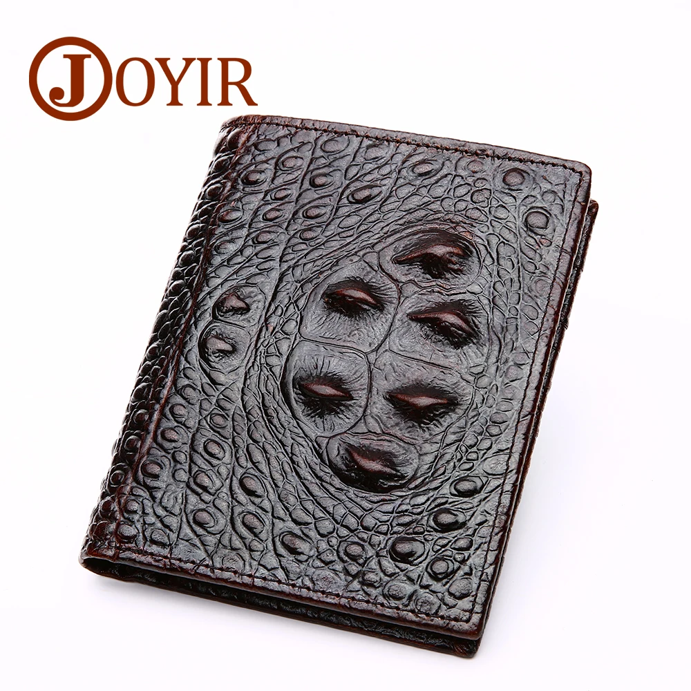 

Men Wallet Genuine Leather Alligator Pattern Wallet Cowhide Leather Card Holder Vintage Style Wallet Purse Unique Special Wallet