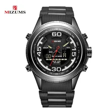  MIZUMS Top Luxury Brand Men's Sports Watches Waterproof Dual Times Army Military Relogio Masculino Quartz LED Digital Watch Men 