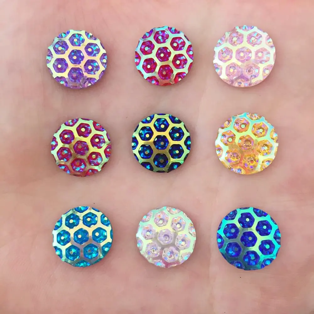 

AB Resin Round 200PCS 12mm Rhinestone Flatback scrapbook craft making DIY crafts phone case decoration K03A*5