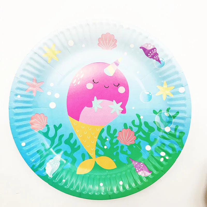 

Baby Shark Party Disposable Tableware Set Cute Shark Baby Shower Boy/Girl Birthday Party Decor Supplies