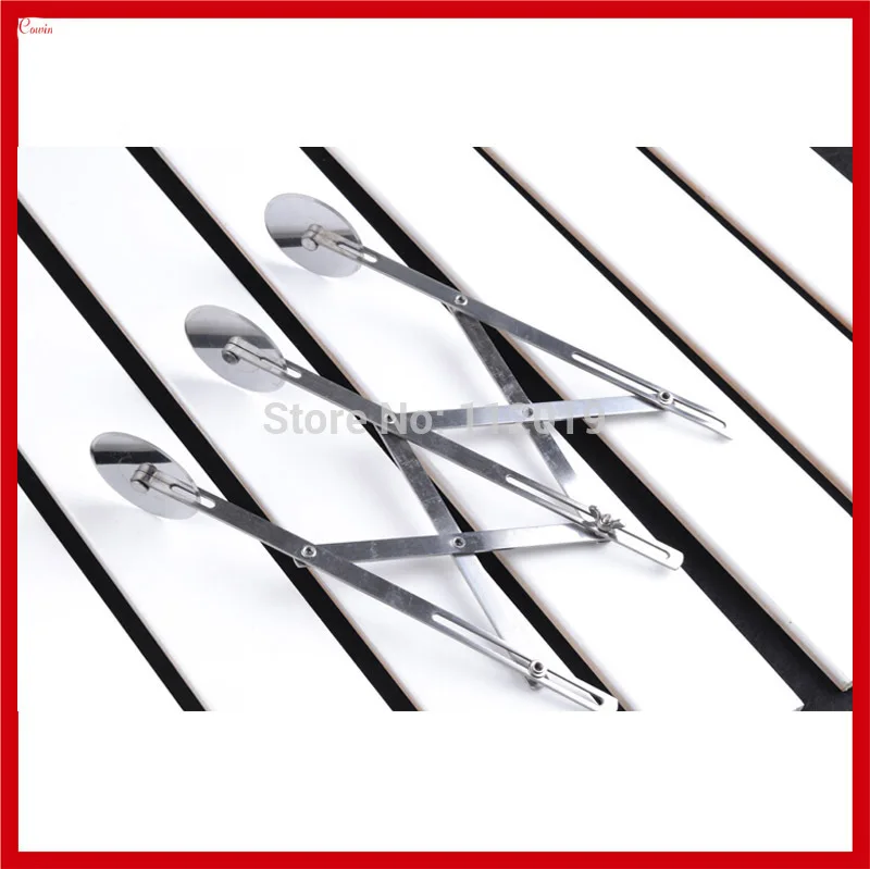 

New Stainless Steel Foldable 3 Wheel Blade Pie Cake Cookies Pizza Wheel Cutter Baking Pastry Roller Divider Cutter