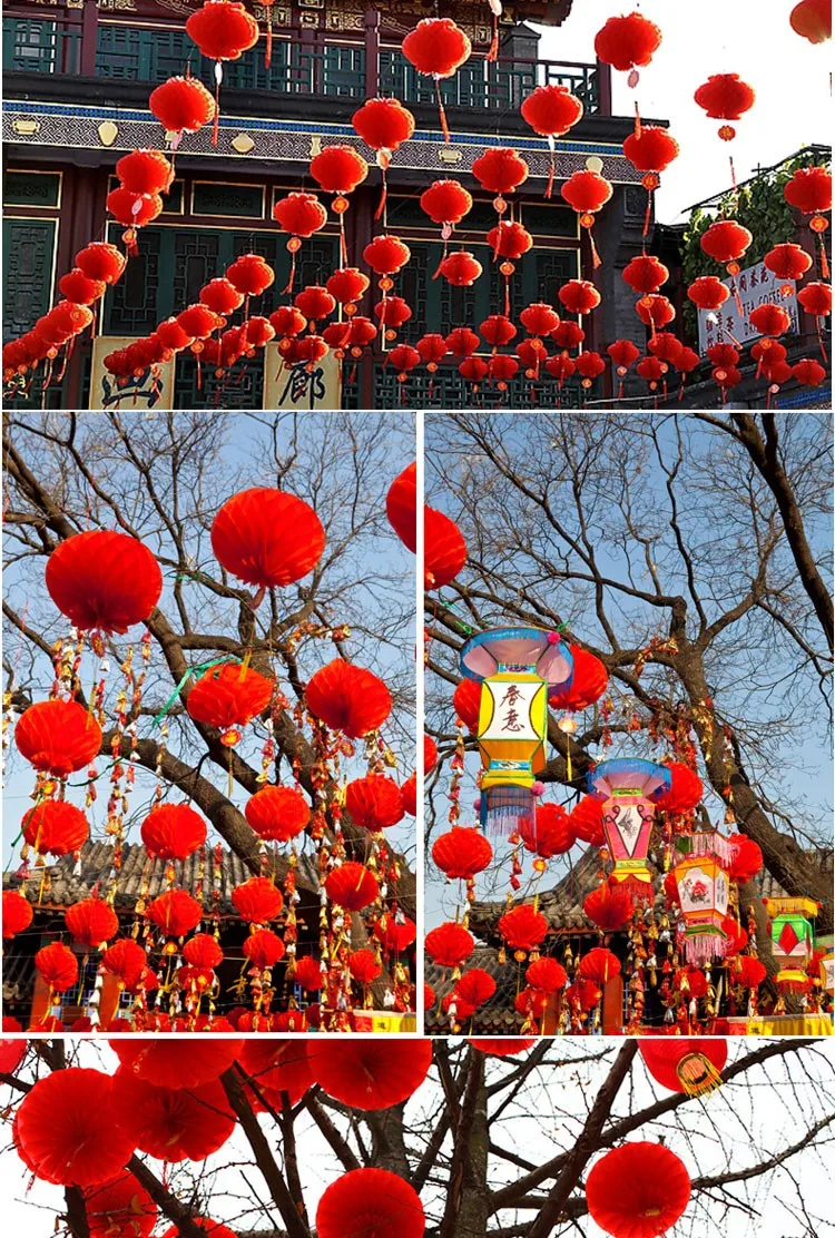 100 шт. 6 дюймов 15 см Водонепроницаемый китайский красный Бумага Фонари китайский Новый год весна фестиваль сота Свадебная вечеринка