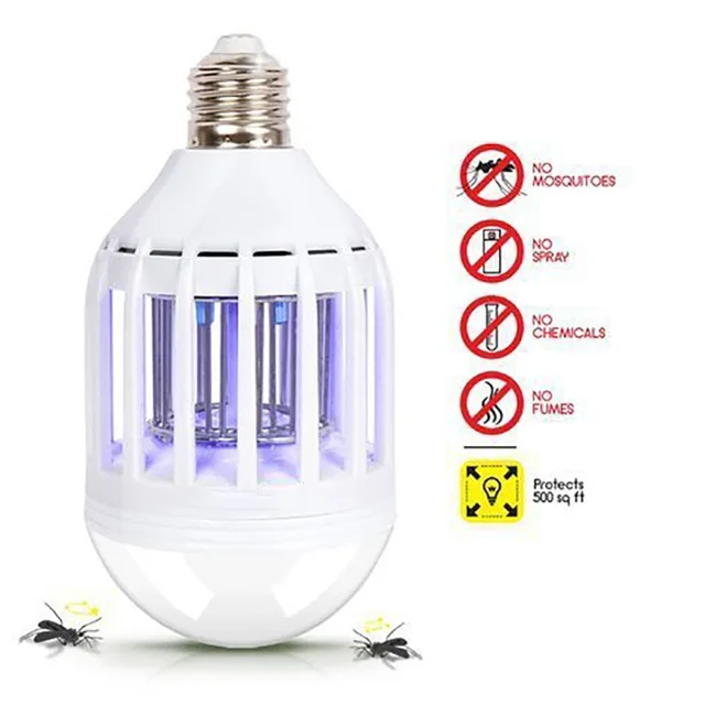LED Mosquito Killer Bulb 15W LED Bug Zapper Trap Lamp E27/E26 Insect Anti Mosquito Repeller Killing Fly Bug Night Light