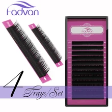 4 лотка весь размер ресниц расширение Профессиональный объем русский шелк наращивание ресниц 0,10 мм 0,15 мм 0,20 мм смешанный лоток от FADVAN