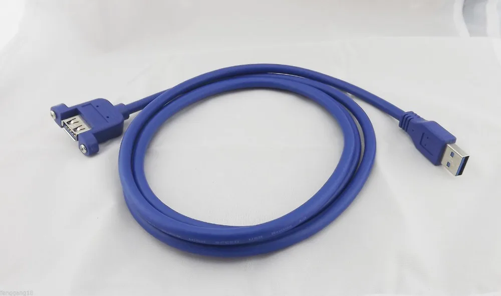 10pcs USB 3.0 A Extension Male To Female Molded Panel Mount Screw Lock