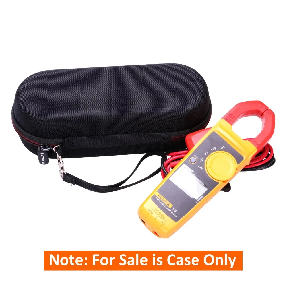 Hard Case for Fluke 323/324/325 True-RMS Clamp Meter Clamp Multimeter AC-DC TRMS Mesh Pocket for Accessories