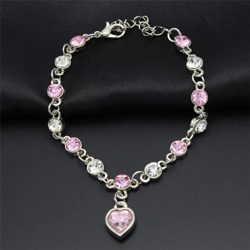 Fashion bracelets for women 2018 Crystal Bracelet Heart Flash Alloy Jewelry Birthday Gifts Pulseiras Dorp Shipping Y11#N (11)
