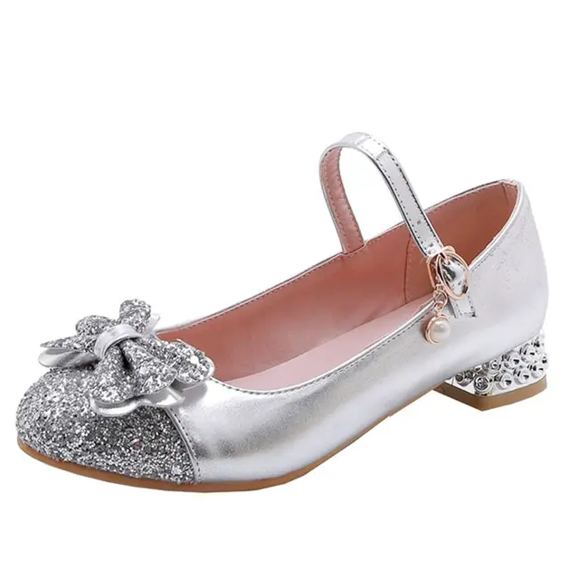 flat silver prom shoes