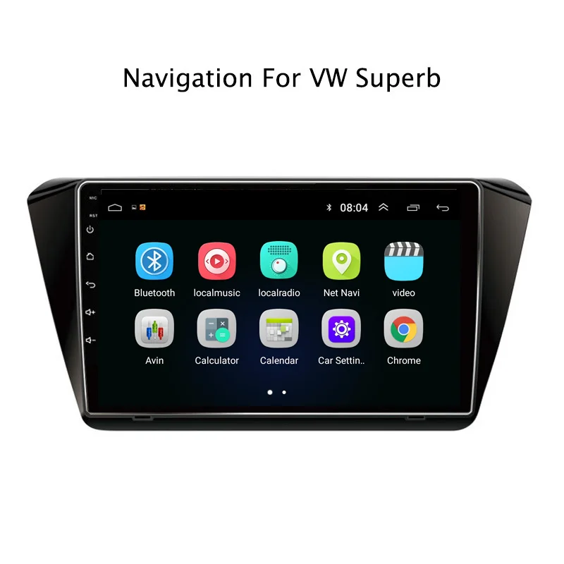 Top 10.1" 2.5D IPS Android 8.1 Car DVD GPS Player For Skoda Superb 2016-2018 Car Radio Stereo Head Unit with Navigation 3