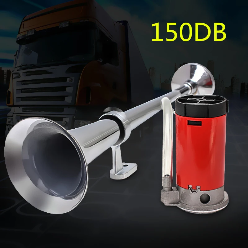 150db 12V Single Trumpet Car Air Horn Super Loud With Compressor For Auto Truck Lorry Boat Train Horn