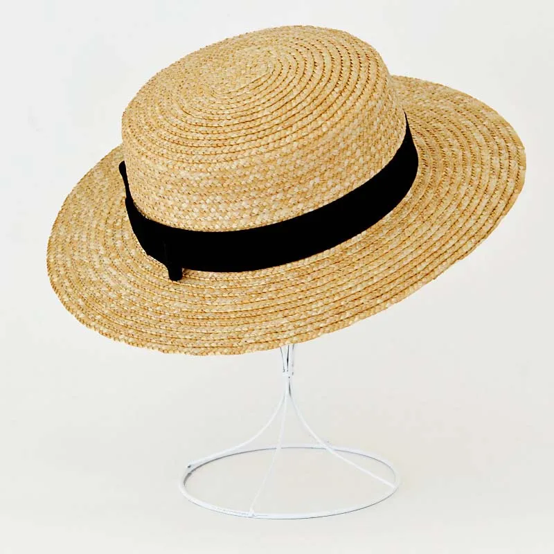 Женская шляпа от солнца, лето, новая мода, пшеничная шляпа, Панама для защиты от солнца, пляжная шляпа, бант из ленточки, Морской стиль, соломенная шляпа, женская шапка