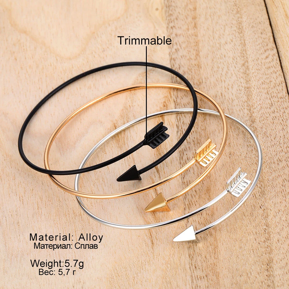 IPARAM, модные панковские геометрические браслеты со стрелками, золото, серебро, черный, трендовые ювелирные изделия, Женский богемный ретро регулируемый браслет