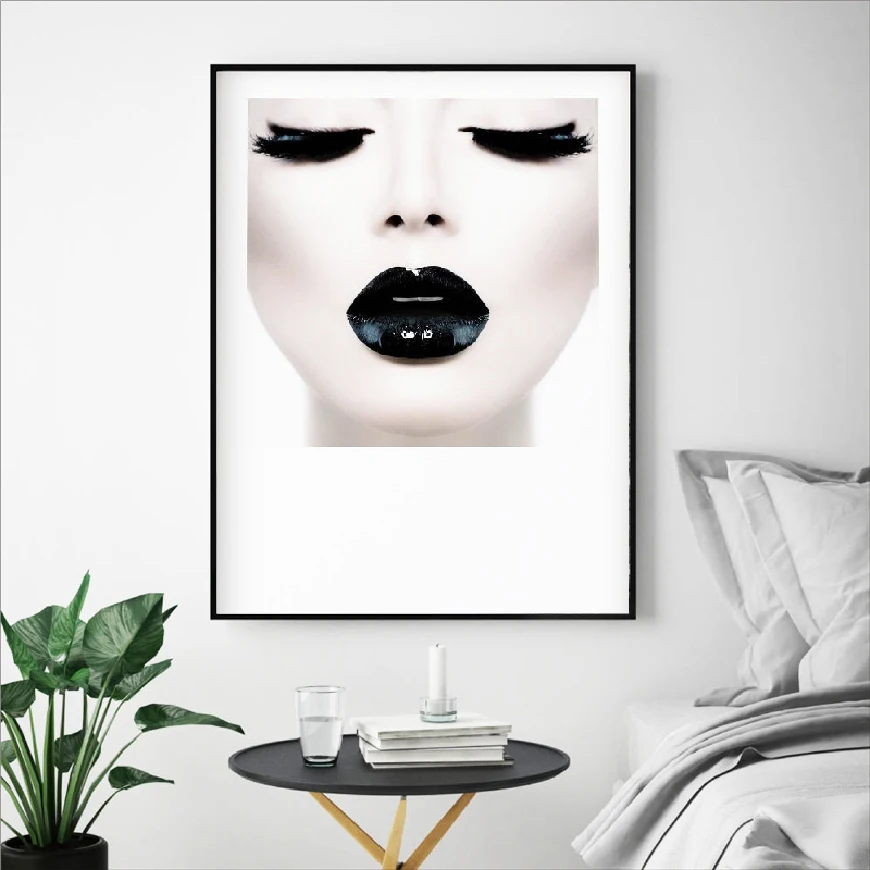 Gaga Wall Art плакат губ и ресниц принты женская модная Холст Картина девушки номер