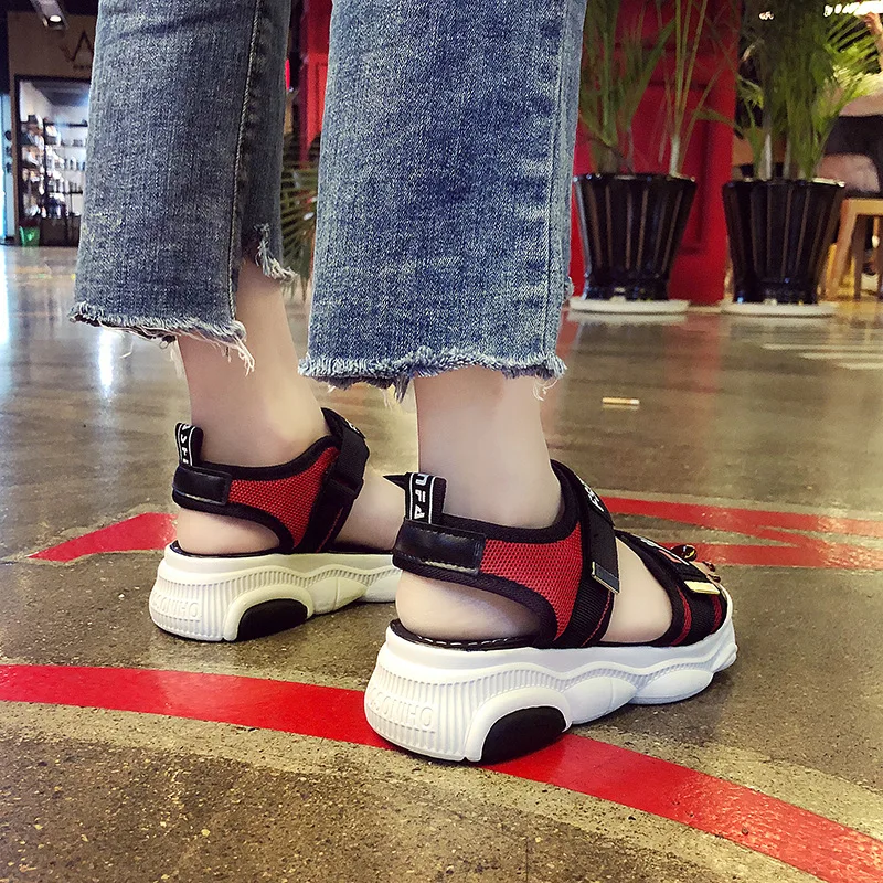 Women's Sandals 2019 Summer High Heels Sandals For Women Chunky Sandal Woman Wedge Platform Shoes Casual Canvas White Sandal Women's Sandals 2019 Summer High Heels Sandals For Women Chunky Sandal Woman Wedge Platform Shoes Casual Canvas White Sandal