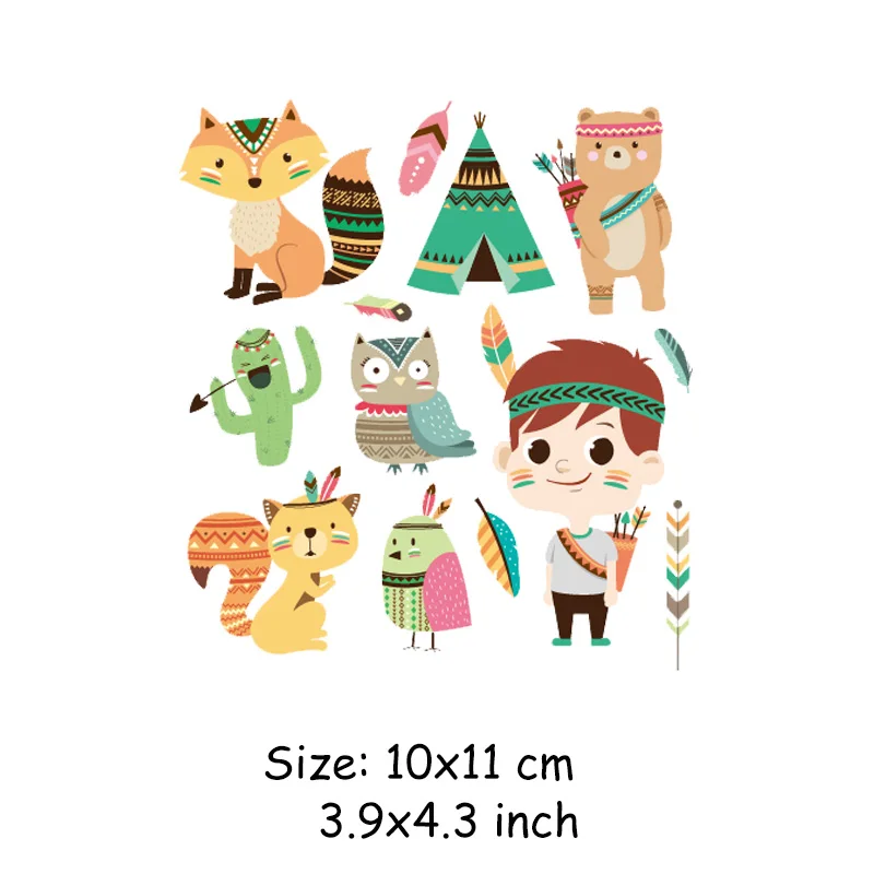 10 * 11cm Set Of Cartoon Animal Patches Children's Clothing Patches A-level Washable Heat Press Appliqued 