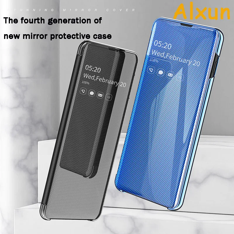 

Alxun For Samsung S10 Plus S10 Lite Case Fourth generation Mirror Holsters Automatically Wake Up Answer Calls Without Flipping