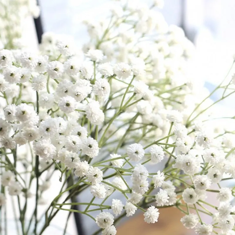 90 голов искусственные ложные цветы Детские дыхание Gypsophila Свадебные украшения дома День рождения DIY фото реквизит Цветочные головки