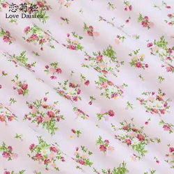 100% хлопок ткань саржевого пастырской розовый маленький цветок цветочный DIY для подушки craft Одежда ручной работы qulilting ткани