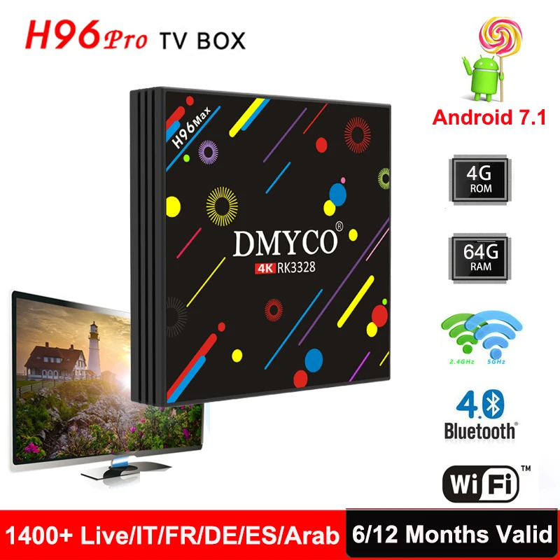 

Original H96 Max Android 7.1 Smart TV Box 4GB RAM 32GB ROM Set Top Box RK3328 2.4G/5G Wifi Bluetooth4.0 4K H96 MAX Media Player