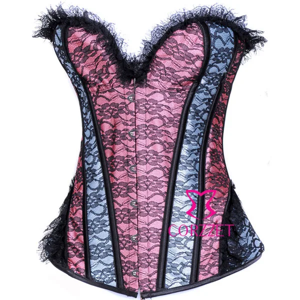 Fashion Women Strapless Gothic Corset Top Corselet Corpete Lace Boned