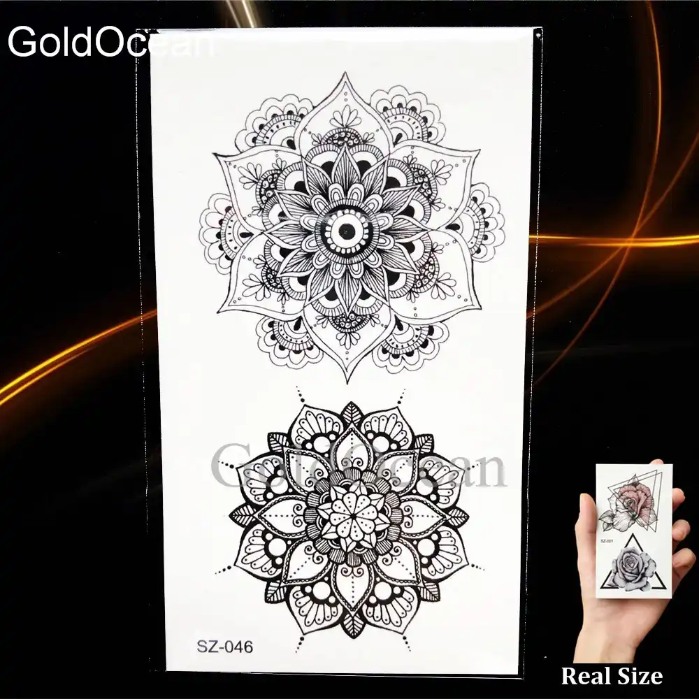 Detail Feedback Questions About Black Henna Flora Temporary Tattoo