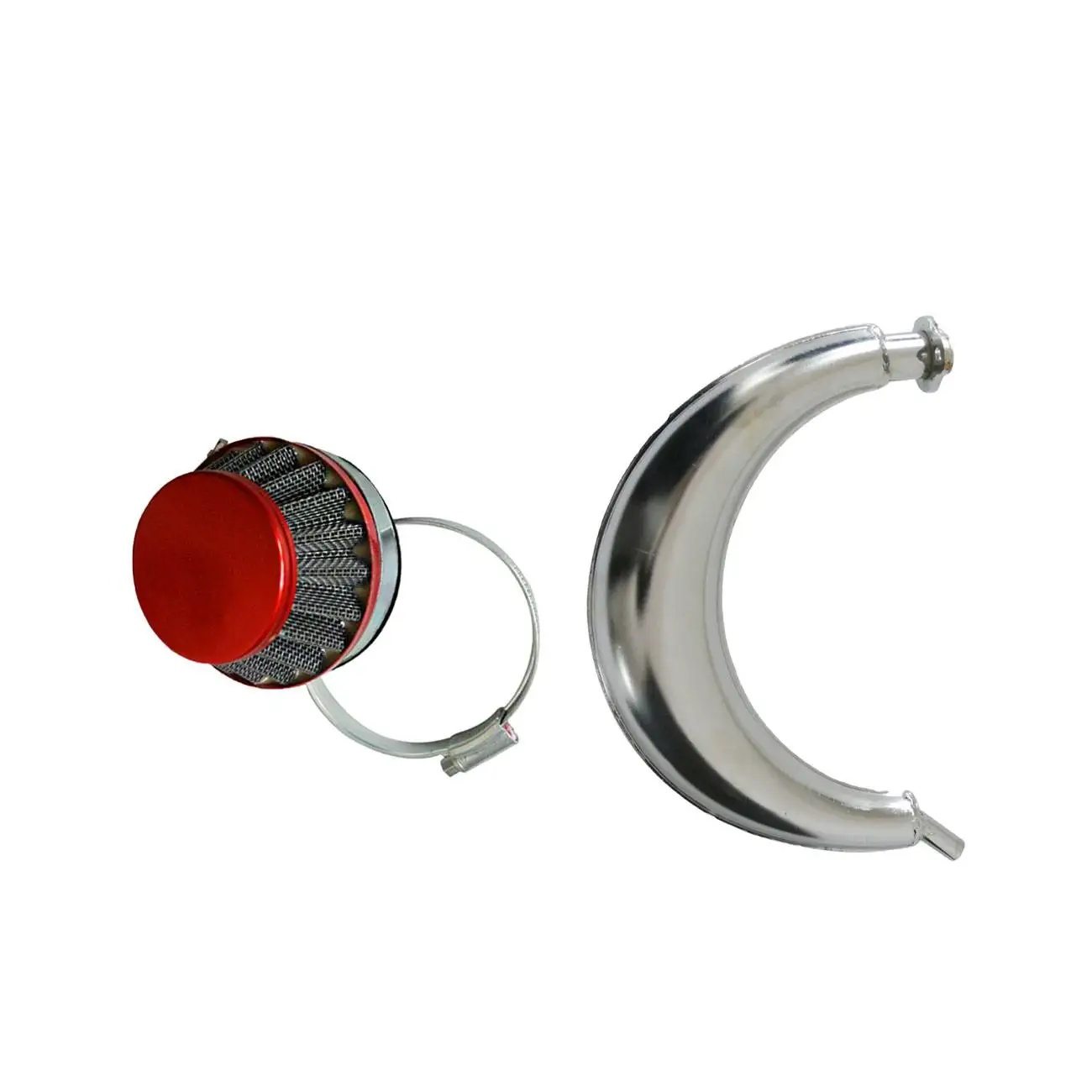 

Muffler Exhaust &Red Air Filter Fits 66/80cc 2 Stroke Engine Motorized Bike
