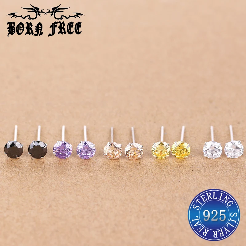 Серебро 925 женские серьги гвоздики zilveren oorbellen Разноцветные плата ohrringe boucles d oreilles