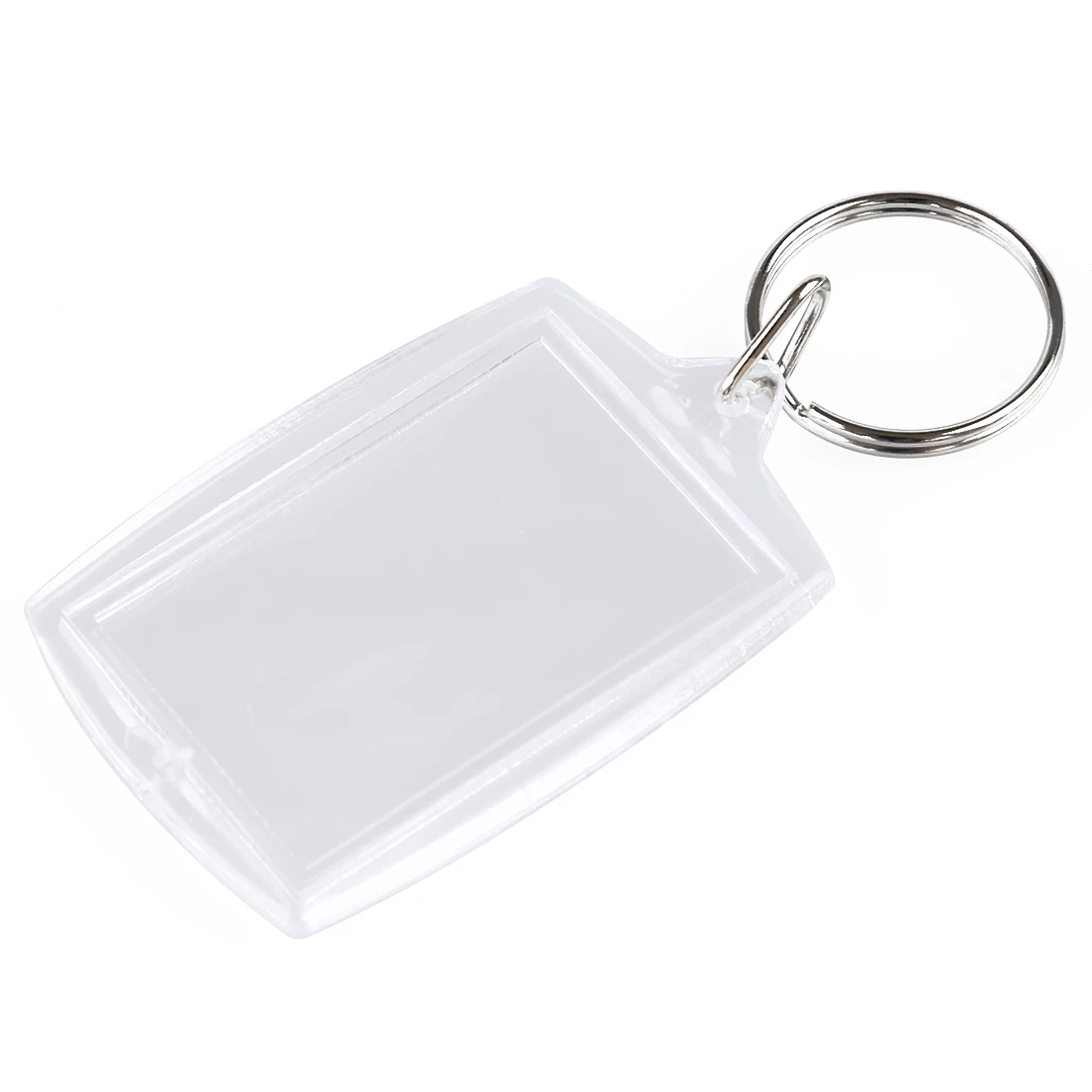 

10pcs Transparent Blank Insert Photo Picture Frame Key Ring Split key Chains Key Fobs ID Tags