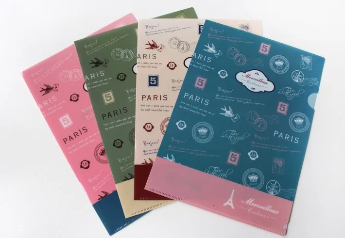 

1pcs/lot 31*24cm Novelty Vintage Eiffel tower PVC file bags designer file folder presentation folders kawaii stationery
