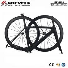 Spcycle 2018 New Ultralight Carbon Road Bike Frame Wheelset T1000 Carbon Road Bicycle Frameset With Seatpost