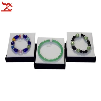 

3PCS White PU Black Velvet Jewelry Bracelet Display Holder Bangle Hanger Ramp for Chain Anklet Stand Wood Jewelry Display Props