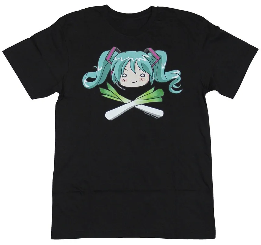 

Hatsune Miku Mens T Shirt Cartoon And Crossed Celery Sticks Image For Men Unisex New Fashion Tshirt