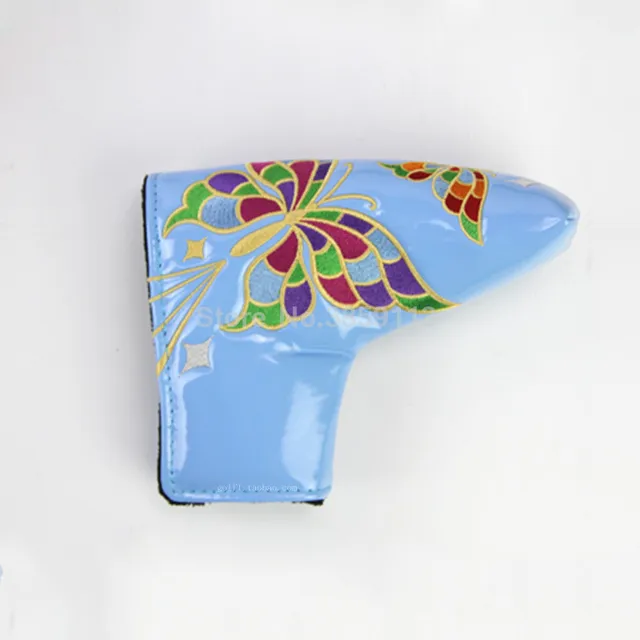 New Butterfly Embroidery Golf Putter Headcover Wearproof PU Blade