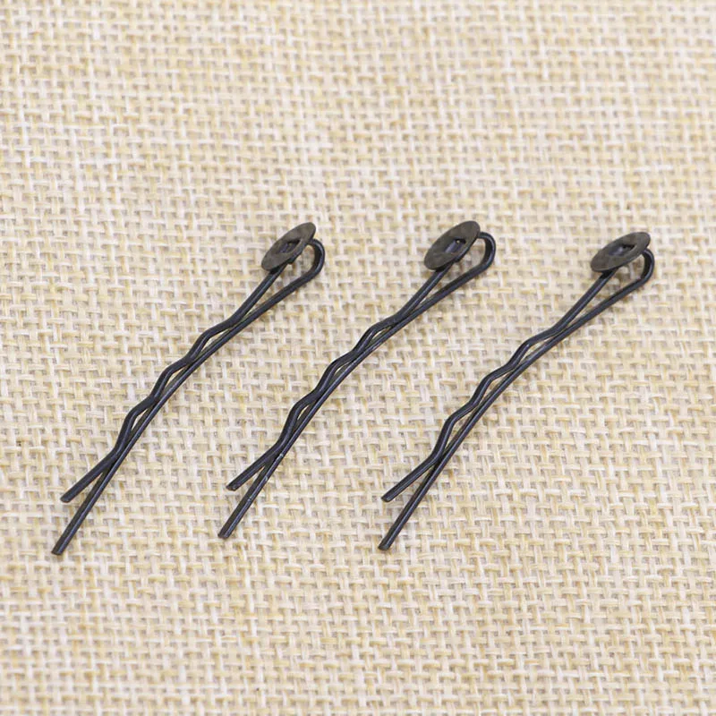 20pcs 45mm Hair Clip Setting Rhodium Gold Black color Diy Hair Clips Blank Hairpin Base Fit 7/8mm Cabochon Cameo Blanks
