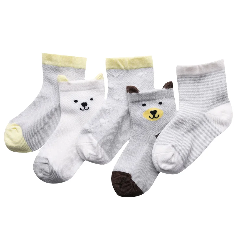 10 шт./партия = 5 пар/лот, носки для малышей с героями мультфильмов летние детские носки дышащие хлопковые детские носки для мальчиков и девочек, тонкие носки