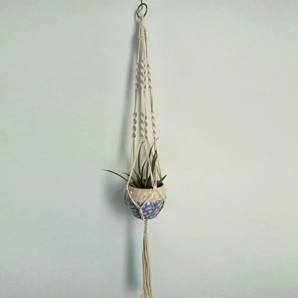 

5 Types for Choice Pot Holder Macrame Plant Hanger Hanging Natural Fine Hemp Rope Braided Craft Planter Basket