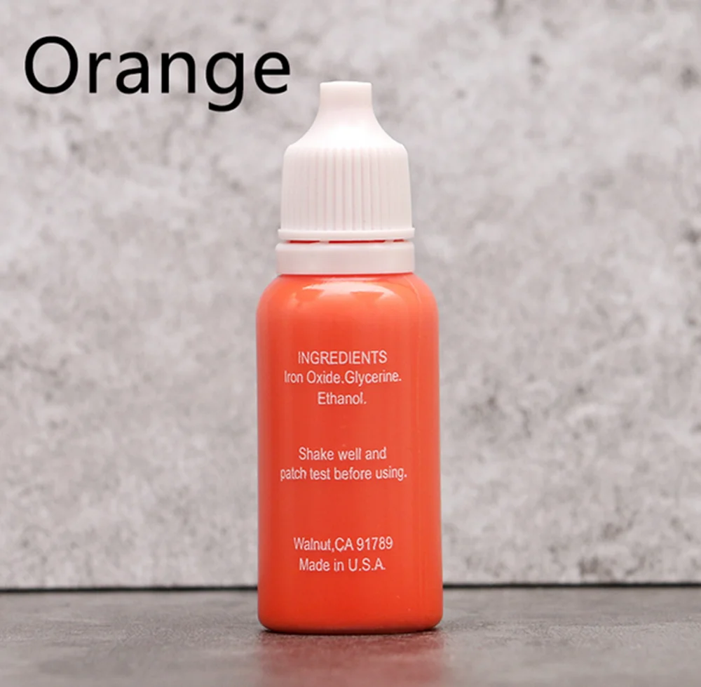 

New Professional Tattoo Ink Permanent Makeup Micro Pigment for Eyebrow Lip Eyeliner 1/2 oz 15ML ORANGE 1Piece