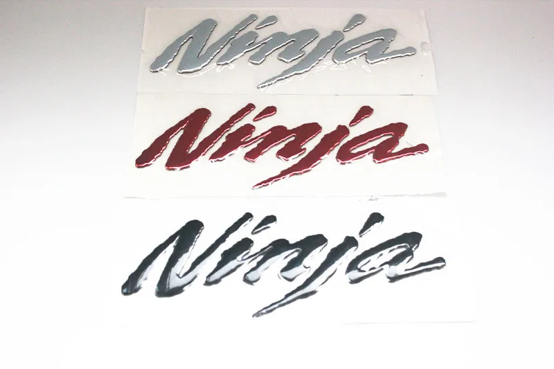 

2pcs Chrome Motorcycle Emblem Badge Decal 3d Tank Wheel Logo For Kawasaki Ninja Sticker