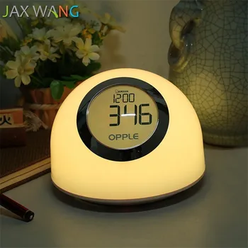 

LED Bedroom Bedside Lamp Modern Concise Touch Desk Lamp Bring Alarm Clock Intelligence Can Originality Small Night-light