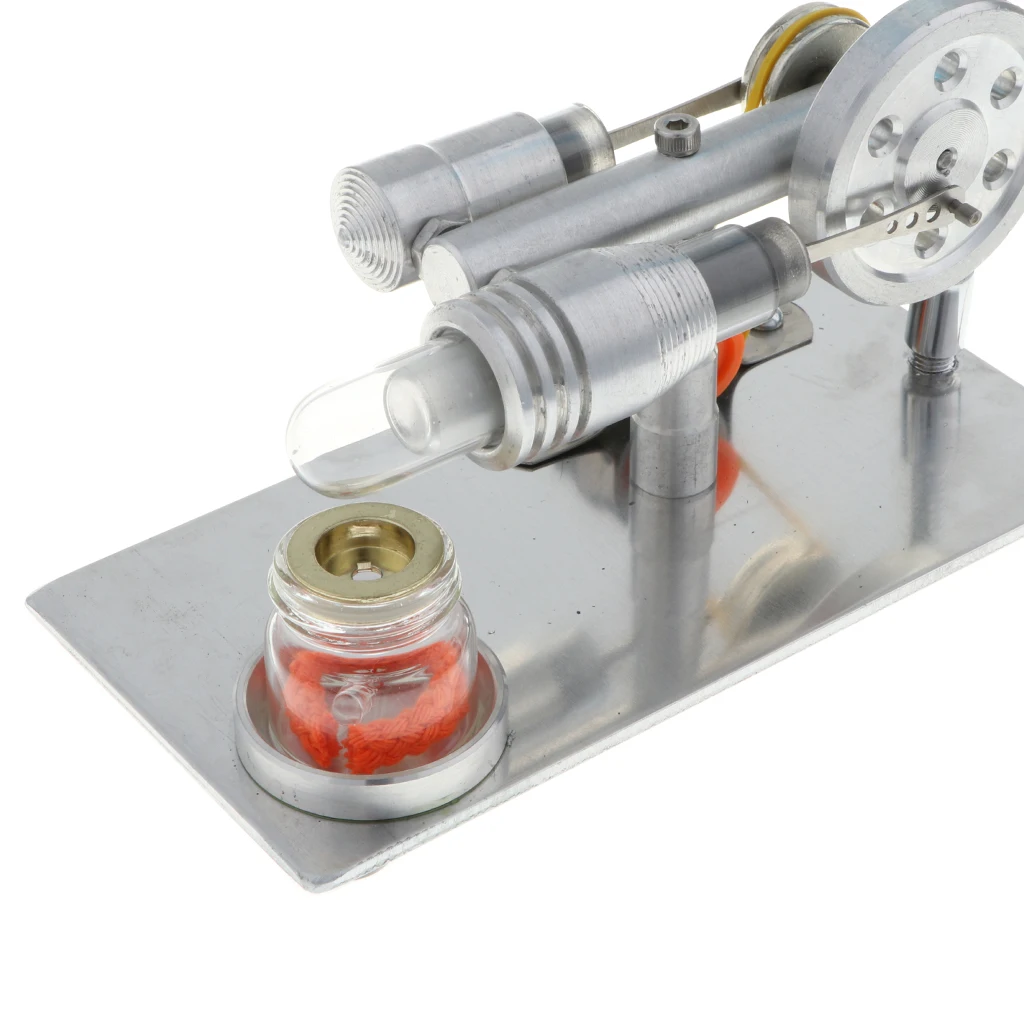 DIY Fanner Rotating & LED Lamp Flywheel Stirling Engine Model Motor Power Generator Science Toy