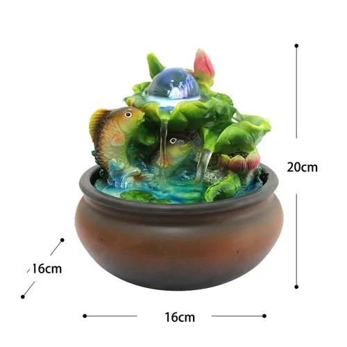 Декоративные комнатные фонтаны для воды, офисные настольные подарки, украшения для дома, увлажнение, искусственные камни, ремесло 110 В, 220 В г - Цвет: 13001