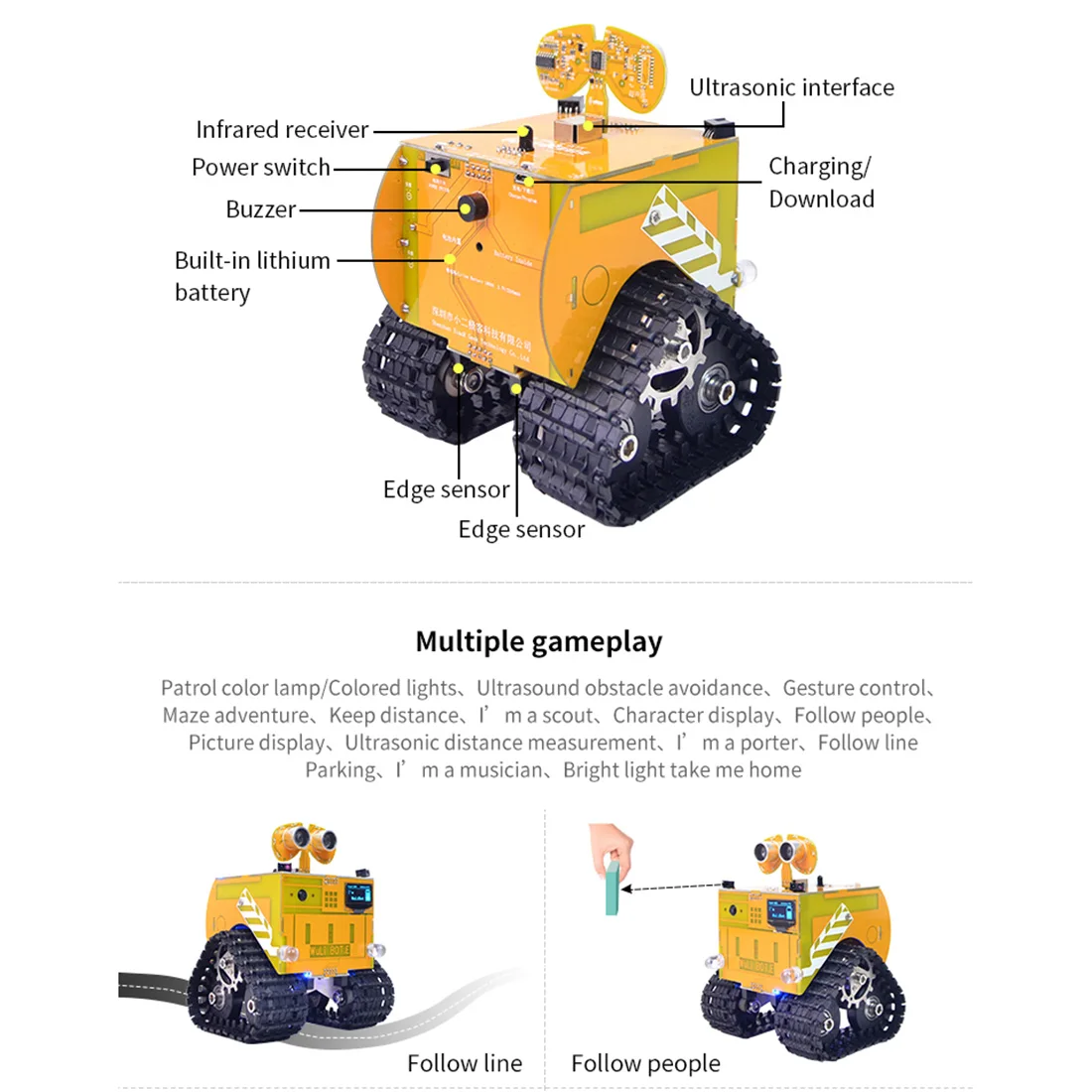 WuliBot Scratch + Mixly Programmable Robot RC Programming Track Car Steam Educational Toys Gift For Children