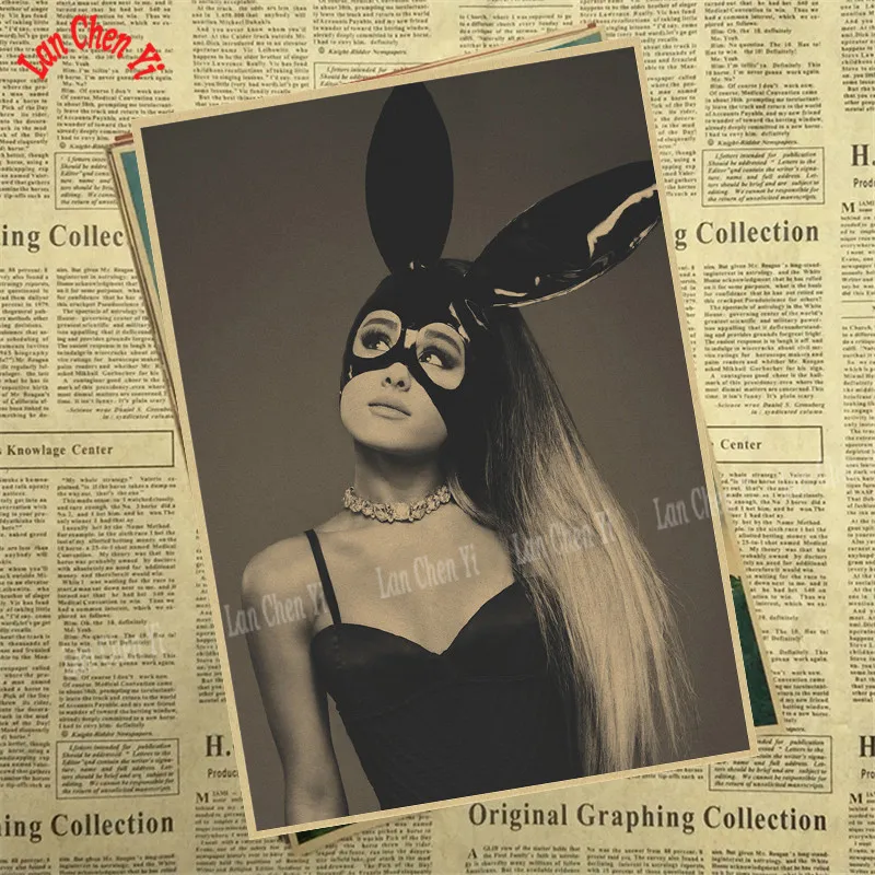 Ariana grande Pop Music Girl Star Kraft Paper Poster Wall Pictures For Living Room Home Decoration Decor