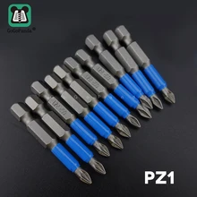 10 шт./лот 50 мм GCr15 биты pozidrive шестигранные хвостовиком противоскользящие отвертки биты Магнитная Одна Головка PZ1/PZ2/PZ3