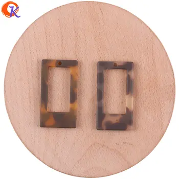 

Cordial Design 50Pcs 20*39MM Acrylic Beads/Jewelry Accessories/Rubber Leopard Print Effect/DIY/Square Shape/Earring Findings