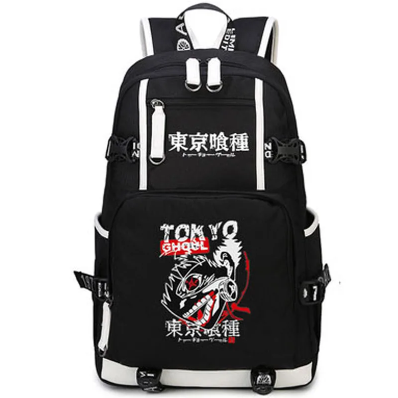 NanZYang School Backpack Tokyo Ghoul Kaneki Ken Unisex Daypacks Laptop Bags Outdoor Travel Large Computer Bag Black