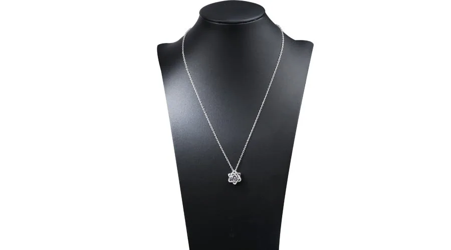 RYOUCUTE Кристалл Давид Звезда 925 пробы серебряные ожерелья для женщин подарок Бохо ювелирные изделия модное массивное длинное каменное ожерелье