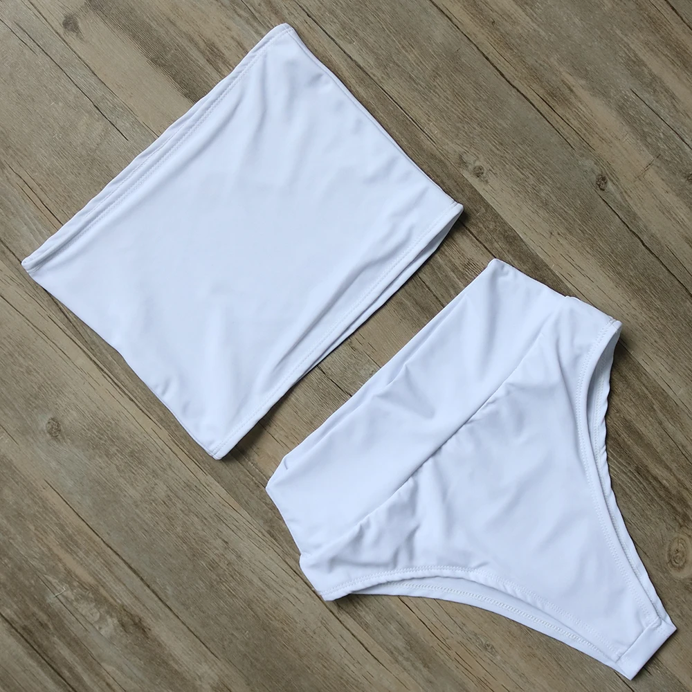 Brand Solid Bikini Set 2018 High Waist Swimwear Women Sexy Bikini