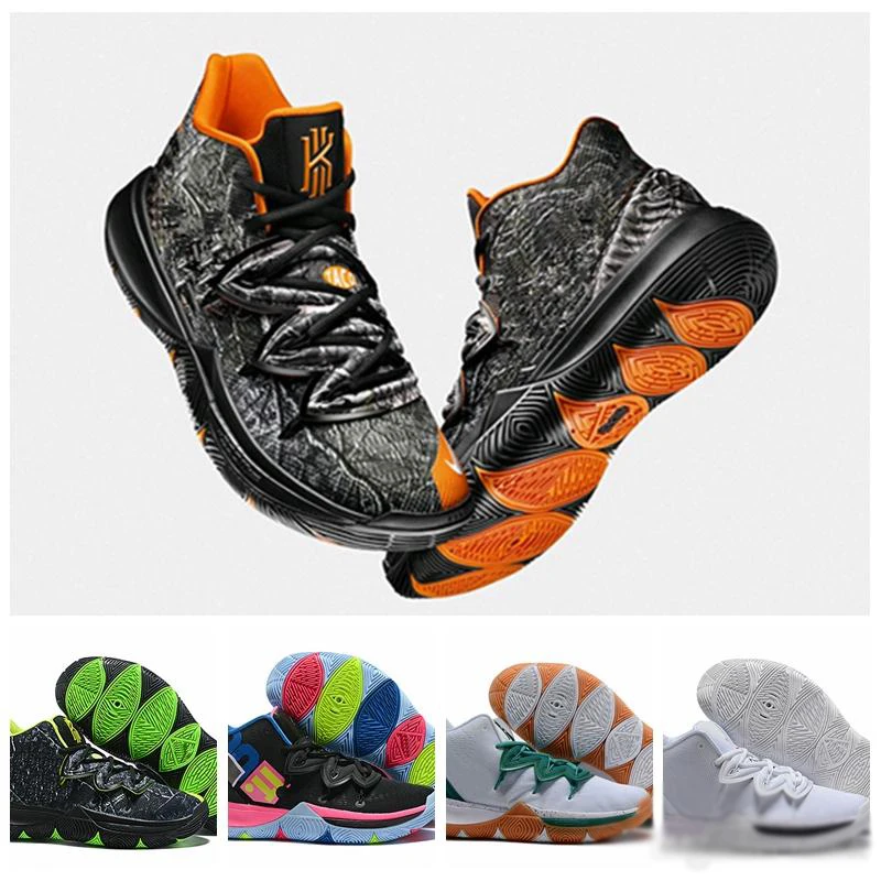 

2019 Kyrie Taco Black Magic Sky star Mens Basketball Shoes Chaussures 5s 5 Men Rainbow Black White Sports Sneakers Size US 7-12