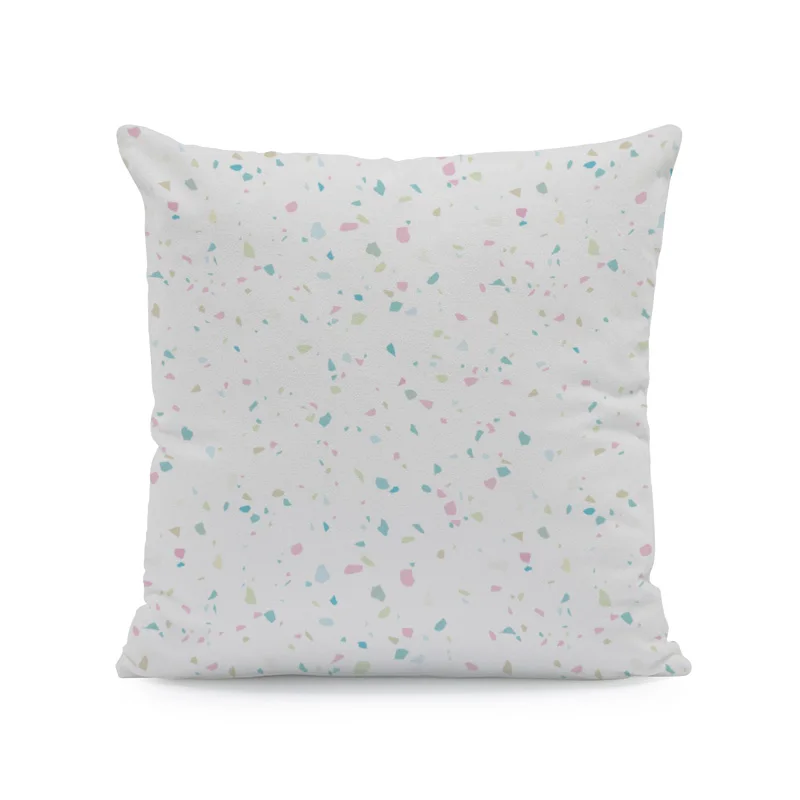 Fashion Literary Terrazzo Hug Pillow Stone Shard Stitching Pattern Comfortable Cushion Cover 45Cm Peach Skin Decorative Bedroom